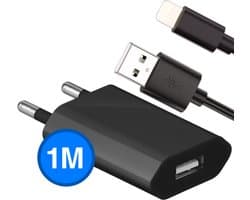 USB Oplader geschikt voor iPhone 8 t/m 14 - Power Adapter - Gmedia - Inclusief USB naar Lightning Kabel - USB adapter - Zwart