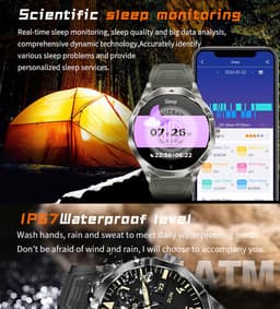WizBay Premium Select® Smartwatch 1.85 Inch AMOLED - Bluetooth Bellen - AI Voice - Hartslag Slaap Bloeddruk en SpO2 - 100+ Sportmodi - 710mAh - Zilver — thumbnail 5