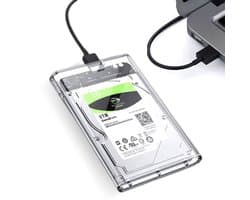 Externe 2.5" HDD / SSD Behuizing – Compacte Opslagoplossing met SATA III en USB 3.0 Aansluiting - Transparant