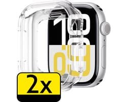 Hoesje - 2 Stuks - Geschikt voor Apple Watch 10 42mm - Sterk & Shockproof - Smartwatch Full Bumper Hoes - Siliconen Case Cover - Transparant