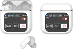 Otiume Draadloze Oordopjes - LCD Scherm Bluetooth Oortjes Wireless Earbuds Touchscreen Earphones - Wit — thumbnail 1