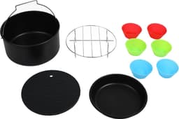 Princess 182011 Airfryer Accessoireset 10-delig - Accessoire voor heteluchtfriteuse - Grillrek - Pizzapan - Muffinset - Bakblik - Siliconen onderzetter - Diameter 18 cm — thumbnail 11