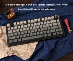 EPOMAKER x AULA F75 - Zwart/Grijs - Mechanisch Draadloos Toetsenbord - RGB - 75% - QWERTY - Gaming Keyboard - Leobog Reaper Switch — thumbnail 8