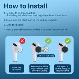 MMOBIEL 3 Paar Vervangende Oordopjes Tips Geschikt voor AirPods Pro Gen 1 & 2 - Antislip Siliconen Oordopjes met Ruisonderdrukkingsgat, Draagbare Opbergdoos en Passen in Oplaadcase - M - Wit — thumbnail 4