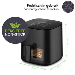 Maison & Kitchen Airfryer - Heteluchtfriteuse airfryers- PFAS-vrij - 1350W - 3L Inhoud - 80ºC tot 200ºC - Zwart — thumbnail 5