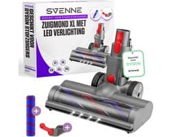 SVENNE® Dyson Zuigmond XL met LED-verlichting, Triggerlock en 2 Rolborstels - Harde en Zachte Borstel, Mondstuk voor V7, V8, V10, V11, V15 - Wasbaar Opzetstuk