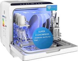 White-Label® Mini Vaatwasser - Vrijstaande Vaatwassers - Kleine Vaatwasmachine - Wit — thumbnail 3