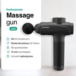 Vivid Green - Pro Massage Gun 12 Accessoires - Apparaat - Sport en Relax Massage - Draadloos � Professioneel - 12 mm - 2500 mAh � Zwart — thumbnail 2