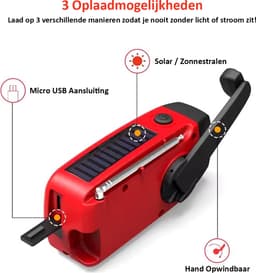 Nood Radio Op Batterijen (Accu) Voor Rampen - Knijpkat - Noodfluit - Radio Opwindbaar - Noodradio - Solar Opwindbaar - Multifunctionele Noodradio - Survival Radio - Zaklamp / Powerbank - Noodpakket - Noodpakket voor Thuis - Draagbare Radio - Zwart — thumbnail 3
