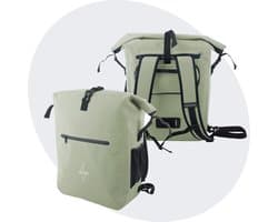 Voltano Luxe Fietstas / Rugtas 28L - Mint Groen - Enkele Pakaftas - 100% Waterdicht - Met Laptop Compartiment