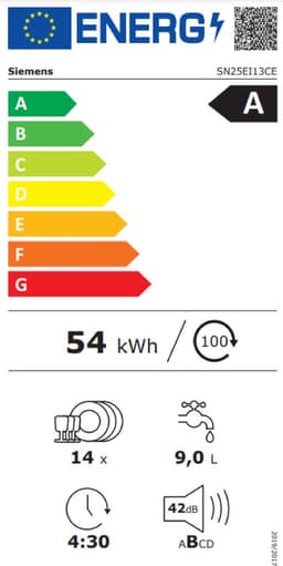 Siemens SN25EI13CE - iQ500 - Vaatwasser - Vrijstaande vaatwasser - 60 cm - Anti-fingerprint - Energielabel A - varioSpeed Plus : je vaat tot wel drie keer zo snel schoon - Home Connect — thumbnail 2