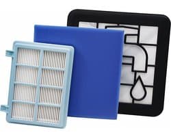Filter set geschikt voor Philips PowerPro Compact and Power Pro Active en City filterset FC8010/02 FC8010/01 HEPA allergie - Stofzuiger onderdelen