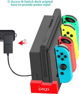 2 Stuks iPega Docking Station - Geschikt voor vier Nintendo Switch joy-cons — thumbnail 3