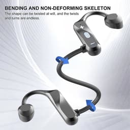 OFMOTRA Bone Conduction Headphone - Open Ear Koptelefoon - Sport Headset - IPX5 Waterbestendig - Oortjes Draadloos - Draadloze Koptelefoon - Bluetooth Oordoppen met Nekband - Zwart — thumbnail 9