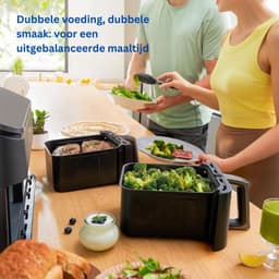MKSS® Dubbele Airfryer XXXL - Duo Heteluchtfriteuse - Geschikt voor Accessoires - 8.5L - Zwart — thumbnail 6