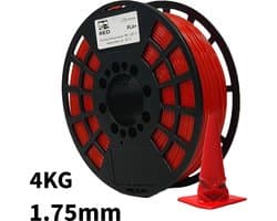 Rood PLA+ 4kg 3D Printer Filament 1.75 mm - Hoge Kwaliteit en Duurzaam - Compatibel met Creality, Bambu Lab, Esun en Andere 3D Printers - Voor 3D Printen van Prototypes, Modellen, Accessoires - voor Professioneel en Thuisgebruik