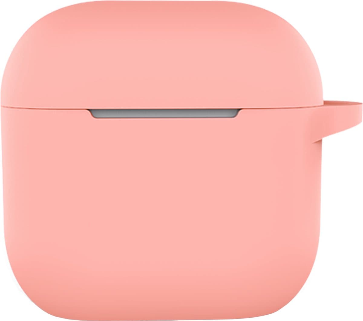 Hoesje - Geschikt voor Apple AirPods 4 - met Clip - Siliconen Hoes - Silicone Case Cover - Lichtroze — afbeelding 1