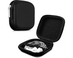 kwmobile In-Ear hoofdtelefoon tas - In Ear Headphones beschermtas - Earphones Case Cover hoes voor koptelefoon in zwart