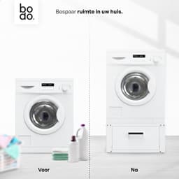 Bodo® - Wasmachine Verhoger - Kast - Ombouw met Lade - Wit - 63x54x31cm — thumbnail 5