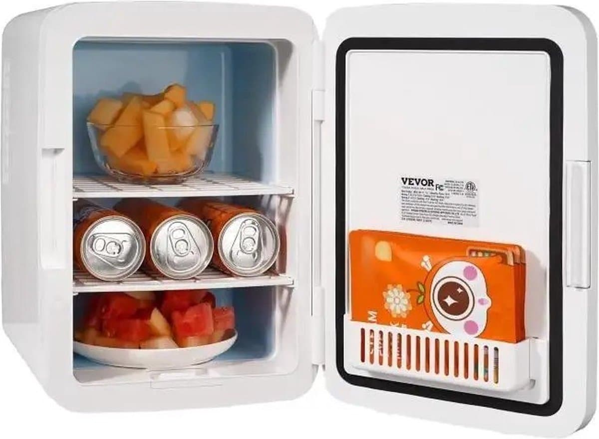 Minibar - Minibar koelkast - Mini koelkast - Koelkast - Bijzetkoelkast - Makkelijk mee te nemen - Warm & koel functie - 10L - Geschikt voor cosmetica - Wit — afbeelding 1