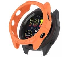 Strap-it Robuust TPU hoesje - bescherm case geschikt voor de Garmin Forerunner 265 (oranje)