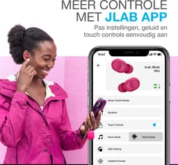 JLab JBuds Mini Draadloze Oordopjes - Bluetooth Oortjes Draadloos - 20 uur Batterijduur - Klein Design - Noise Cancelling Microfoon - Touch Sensoren - Multipoint - Roze — thumbnail 3