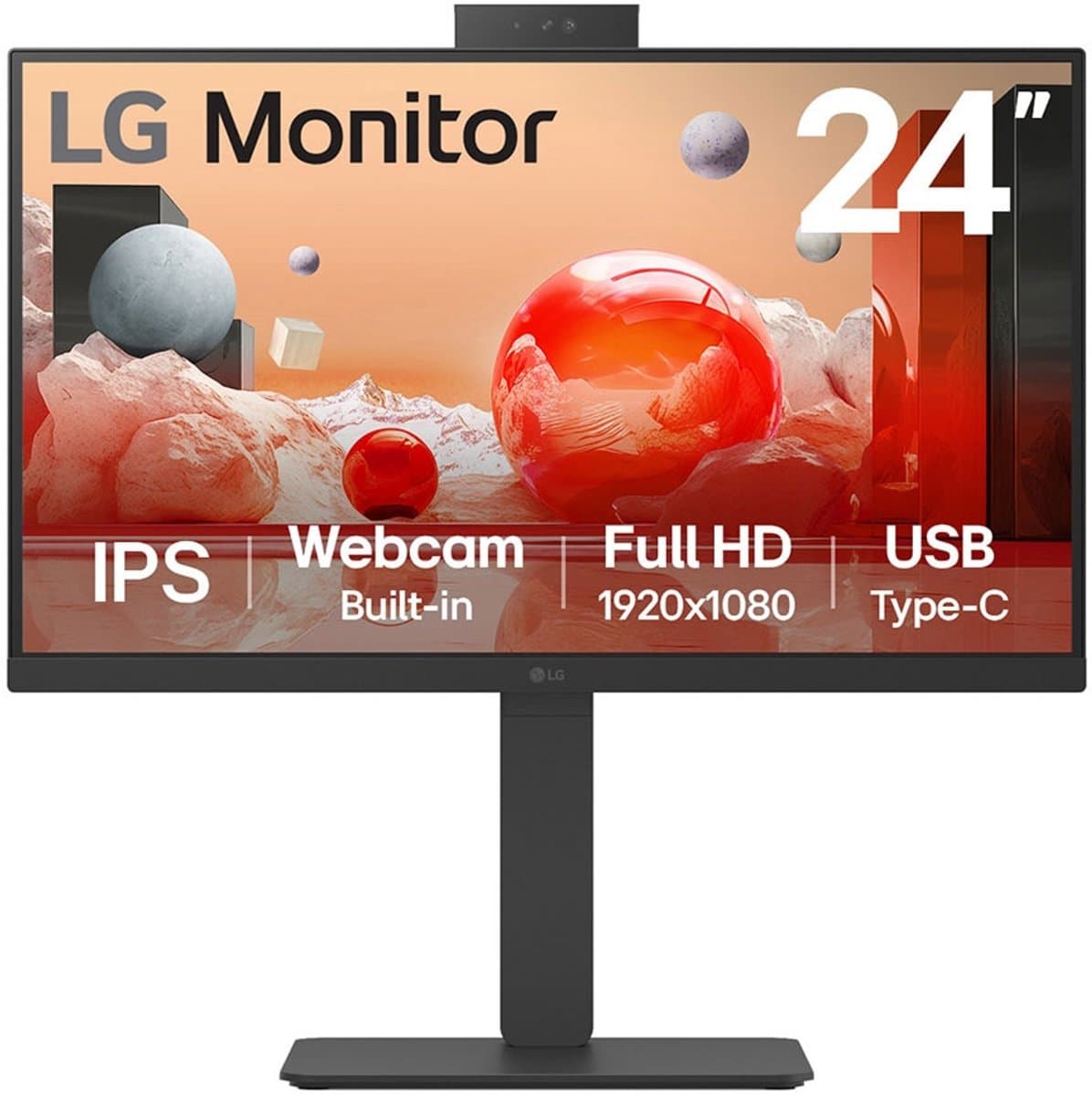 LG 24BA850-B computermonitor 60,5 cm 1920 x 1080 pixels Full HD zwart — afbeelding 1