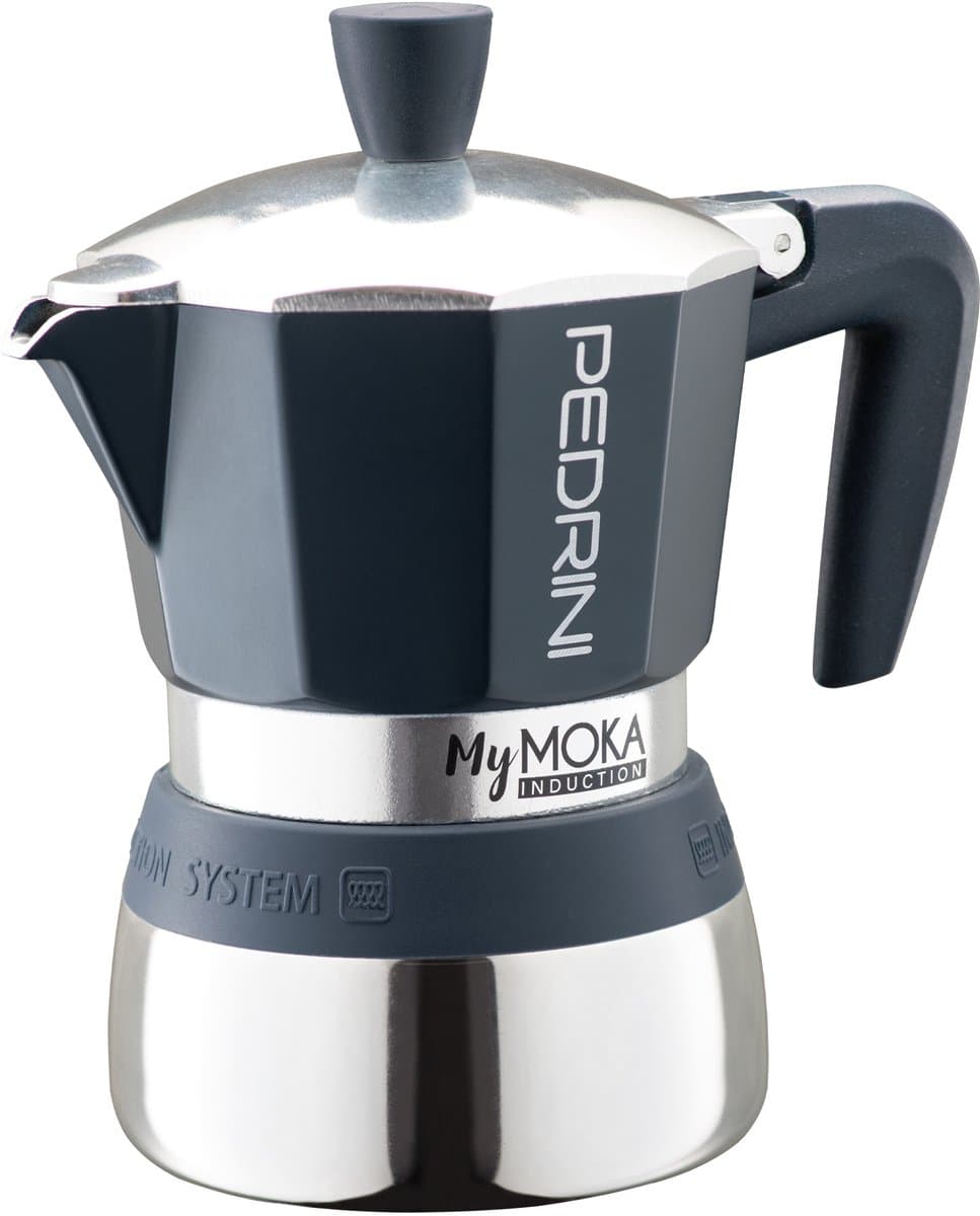 Pedrini MyMoka induction Moka pot Blauw, Roestvrijstaal — afbeelding 1