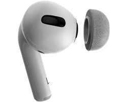 Foam eartips geschikt voor Airpods Pro (2) - licht grijs - 6× Large - zachte memory foam opzet oortjes - foamigo®