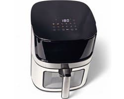 Royal Swiss® Airfryer XXL 8L – Heteluchtfriteuse met Kijkvenster – 1500W – PFAS-vrij – Touchscreen – Voor Gezond & Vetarm Frituren – Grijs Frituurtoestel