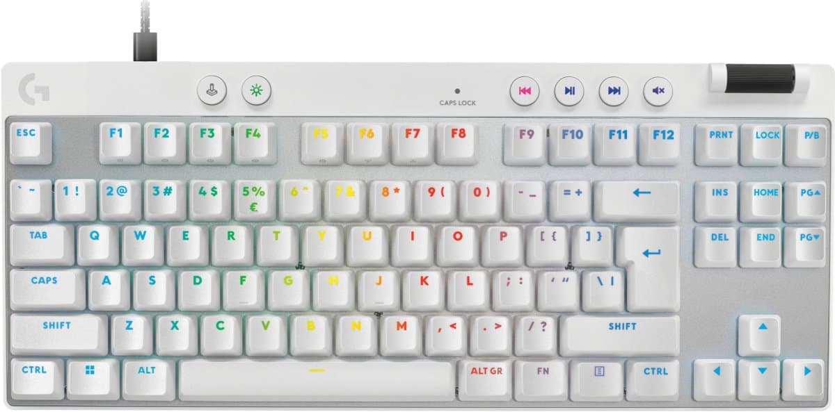 Logitech G Pro X TKL Rapid - Bedrade Gaming Toetsenbord - Qwerty US - Wit — afbeelding 1