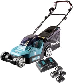 Makita DLM 432 PF4 accu grasmaaier 36 V ( 2x 18 V ) 43 cm borstelloos + 4x accu 3.0 Ah + dubbele lader — thumbnail 2