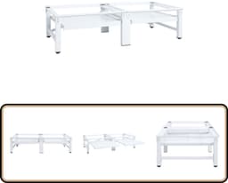 Wasmachineverhoger met Schappen - Wit - vidaXL Wasmachine Verhoger - Droger Verhoger - Wasdroogcombinatie Verhoger - Wasapparatuur Verhoger - Keuken Accessoires — thumbnail 1