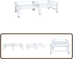 Wasmachineverhoger met Schappen - Wit - vidaXL Wasmachine Verhoger - Droger Verhoger - Wasdroogcombinatie Verhoger - Wasapparatuur Verhoger - Keuken Accessoires