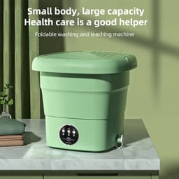 Draagbare Wasmachine - Mini Wasmachine met Centrifuge - Opvouwbare Wasmachine - 4,5 liter - Netstroom - Groen — thumbnail 4