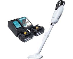 Makita DCL 281 FRTW accu stofzuiger 18 V wit borstelloos + 2x oplaadbare accu 5.0 Ah + lader