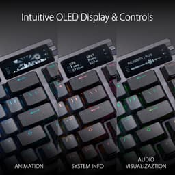 ASUS ROG Azoth - Toetsenbord - Bedraad, draadloos - Qwerty - US lay-out - TKL - USB 2.0 - bluetooth 5.1 - 2.4GHz - gunmetal — thumbnail 3