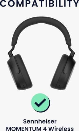 kwmobile siliconen cover voor koptelefoon - geschikt voor Sennheiser MOMENTUM 4 Wireless - Voor band en oorpads - 3x in zwart — thumbnail 2