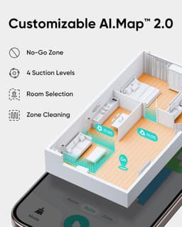 eufy Clean L60 Hybrid SES Robotstofzuiger met dweilfunctie - Robot Vacuum - 5.000 Pa Zuigkracht, Met automatisch leegstation, Bestuurbaar via smartphone — thumbnail 5