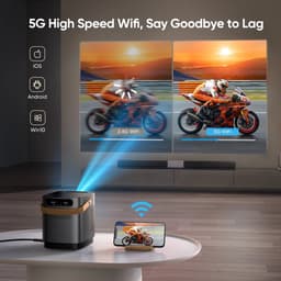 Mini Beamer - Projector - Digitale Projector - Stofdicht - Ingebouwde Luidspreker - 1280x720dpi - 18000 lumen - EU Stekker Type - HDMI - POWER - USB - Grijs — thumbnail 4
