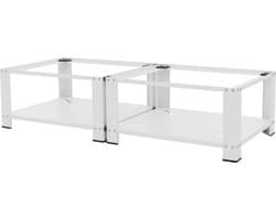 Wasmachine verhoger, Wasmachine Onderstel dubbele set 63x54x32 cm met planchet in wit ML design