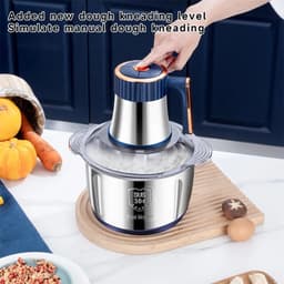 Voedselhakmachine - Multifunctionele Groentesnijder - Vleesmolen - Elektrische Vleesmolen - Elektrische Groentesnijder - 500W - 5L Mengkom - 6 Roestvrijstalen Bladen - 5 Versnellingen - Thermische Bescherming - Veiligheidsknop - Antislip — thumbnail 4