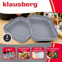KLAUSBERG - 2-delige Siliconen Airfryer Bakvorm Set - Herbruikbaar en Hittebestendig tot 230°C - Geschikt voor Airfryer, Oven en Magnetron — thumbnail 6
