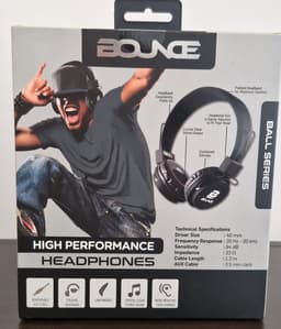 Bounce Ball Series – Bedrade On-ear koptelefoon - Zwart - Bekabelde Opvouwbare Koptelefoon - 3,5mm audiokabel - Kabellengte: 1.20 m — thumbnail 2