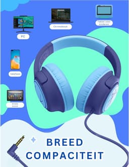 VELTRR® Koptelefoon Kinderen met Draad - Gaming Headset - Blauw — thumbnail 4