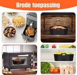 Airfryer Siliconen Inzet - Geschikt voor Grote Airfryers - Hittebestendig - 9.5L - 2 Stuks - Herbruikbaar — thumbnail 4