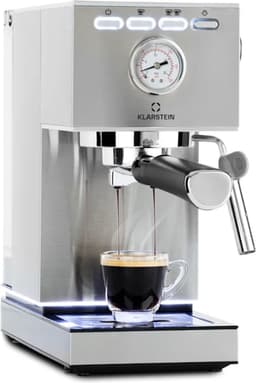Klarstein Pausa Espressomachine, Pistonmachine met 1350 Watt, Espressomachine 7–9 Bar Druk, Piston Koffiemachine met Waterreservoir: 1,4 Liter RVS, Zilver — thumbnail 1