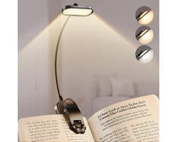 Verstelbare leeslamp met klem en USB-C opladen – 3 kleuren temperaturen en dimbare helderheid