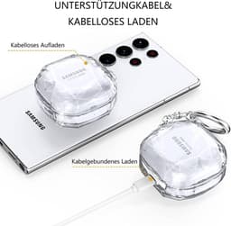 Harde Transparante Hoes Voor Galaxy Buds Serie – Geschikt Voor Buds Live, Pro, 2 & 2 Pro | Schokbestendig + Sleutelhanger — thumbnail 2