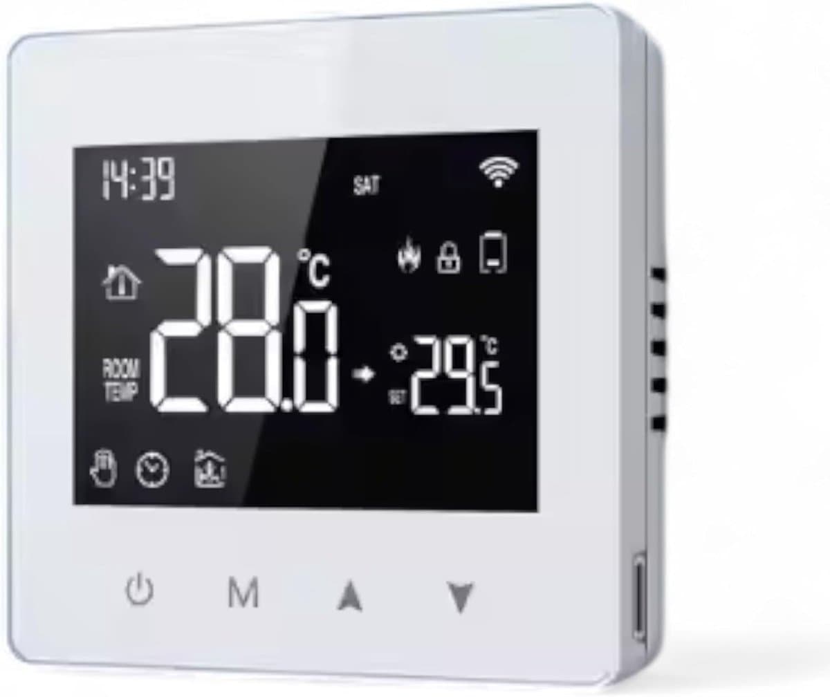 Thermostaat voor cv - Draadloos met Wifi - Met App - Wit — afbeelding 1